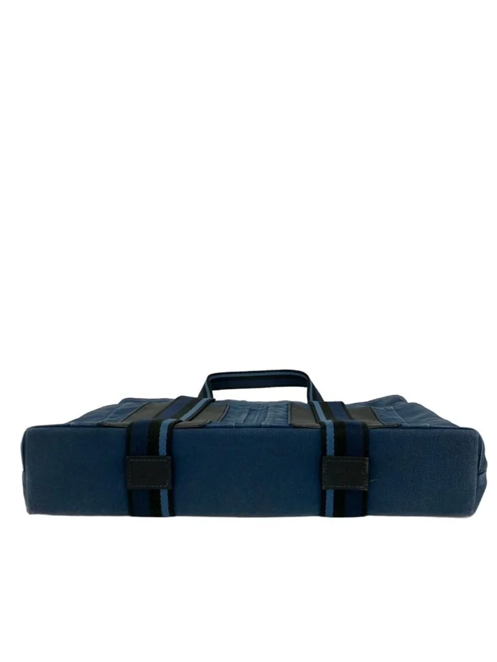 Hermes Tote Troca Horizontal MM Blue Navy Black Leather